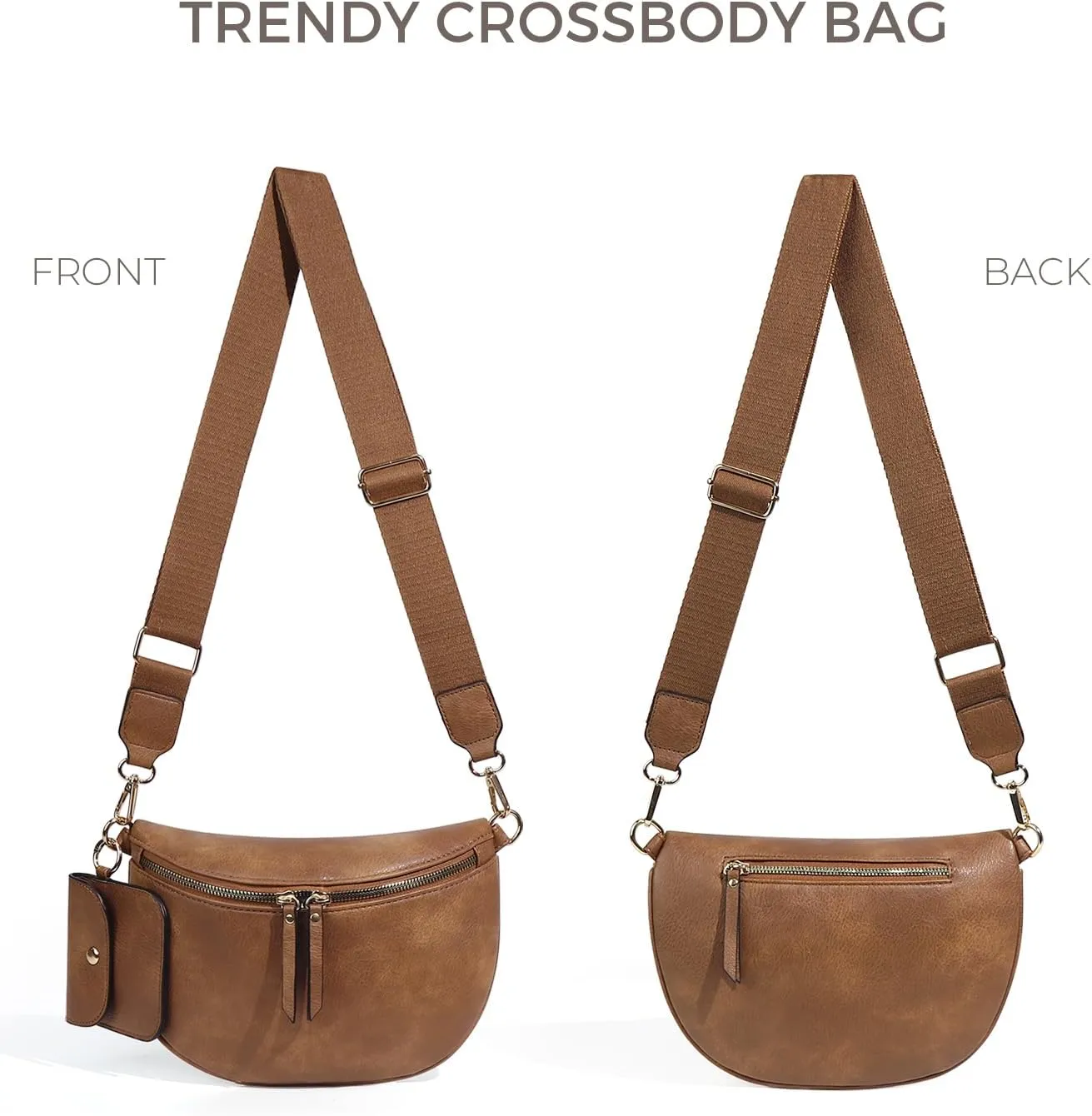 2 Pcs Checkered Crossbody Bags for Women Bum Bag Checkered Cross Body Sling Backpack Hobo Satchels Shoulder Wallet Purses