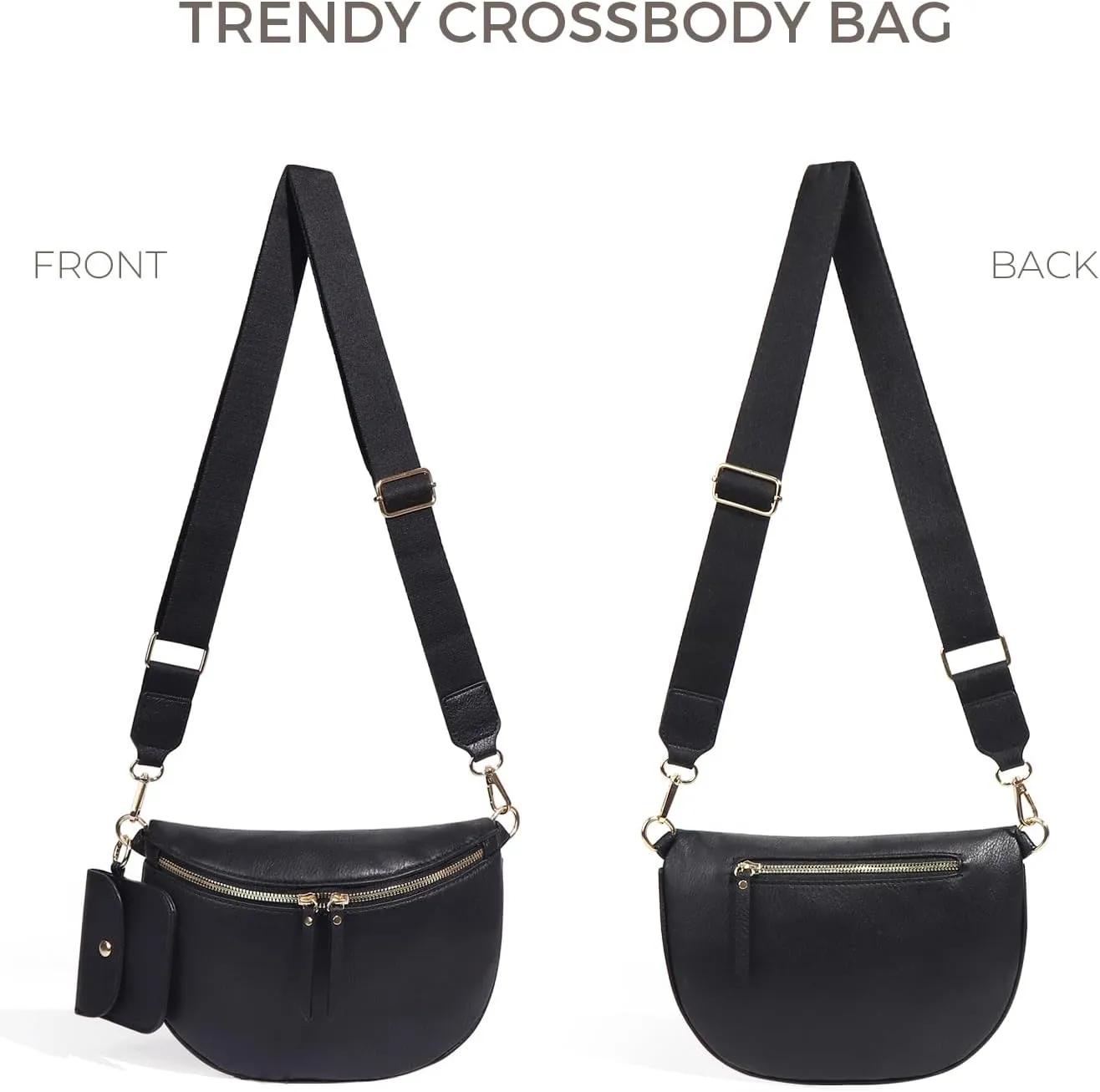 2 Pcs Checkered Crossbody Bags for Women Bum Bag Checkered Cross Body Sling Backpack Hobo Satchels Shoulder Wallet Purses