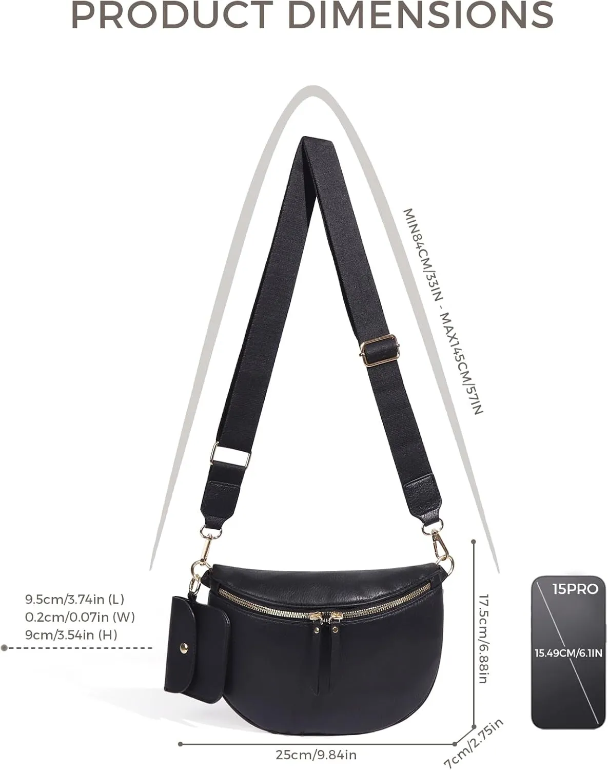 2 Pcs Checkered Crossbody Bags for Women Bum Bag Checkered Cross Body Sling Backpack Hobo Satchels Shoulder Wallet Purses