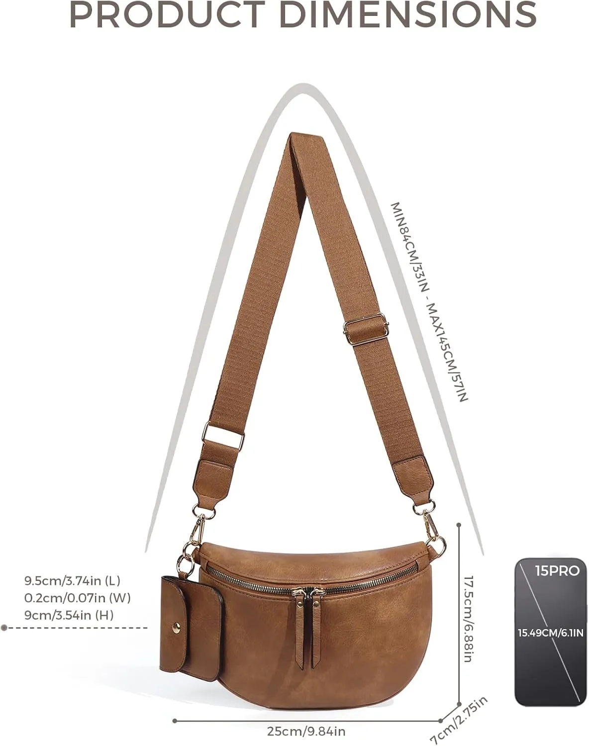 2 Pcs Checkered Crossbody Bags for Women Bum Bag Checkered Cross Body Sling Backpack Hobo Satchels Shoulder Wallet Purses