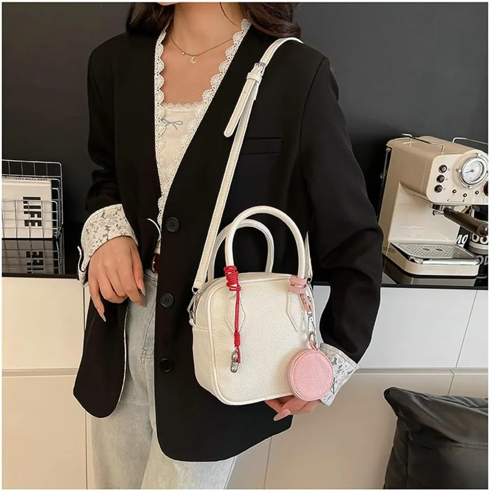 2 Pcs PU Leather Crescent Hobo Bags Women Trendy Crossbody Purse Slouchy Satchels Shoulder Bag Top-handle Tote Handbag