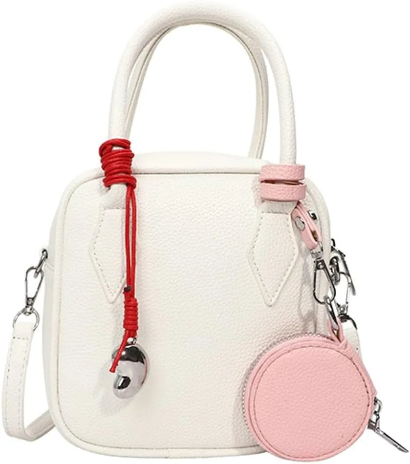 2 Pcs PU Leather Crescent Hobo Bags Women Trendy Crossbody Purse Slouchy Satchels Shoulder Bag Top-handle Tote Handbag