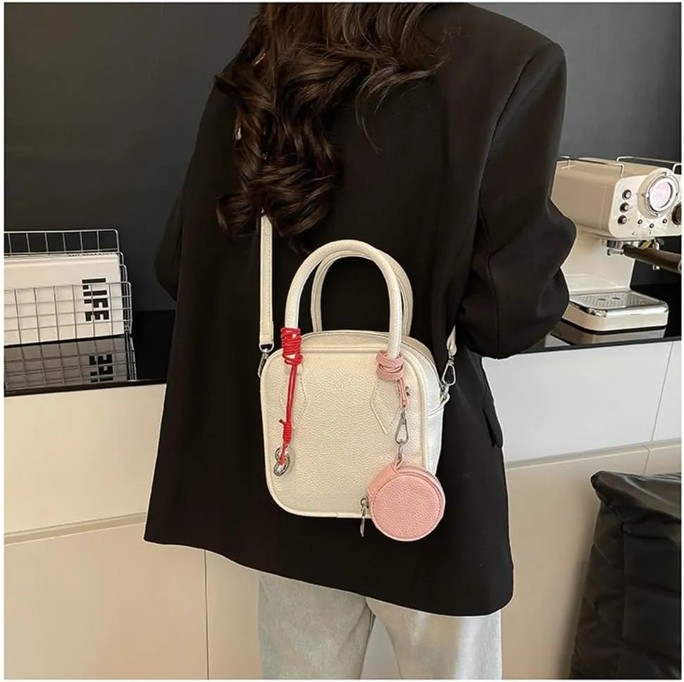 2 Pcs PU Leather Crescent Hobo Bags Women Trendy Crossbody Purse Slouchy Satchels Shoulder Bag Top-handle Tote Handbag