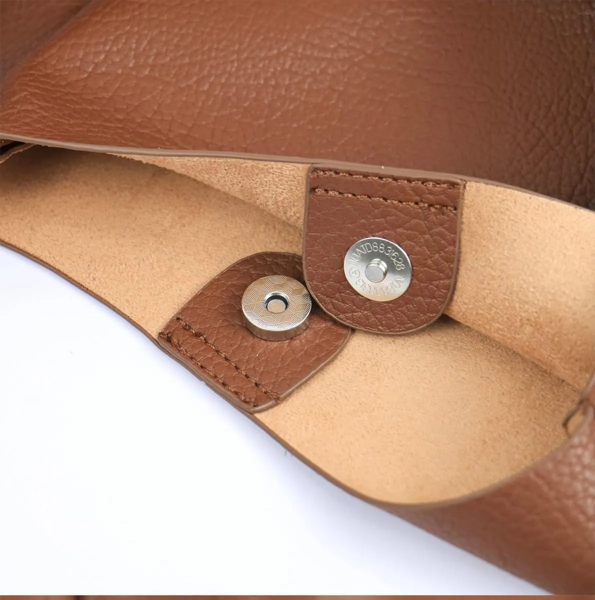 2 Pcs Slouchy PU Leather Bucket Bag Women Crescent Shoulder Bag Cute Hobo Bags Crossbody Purse Satchels Trendy Tote Handbag