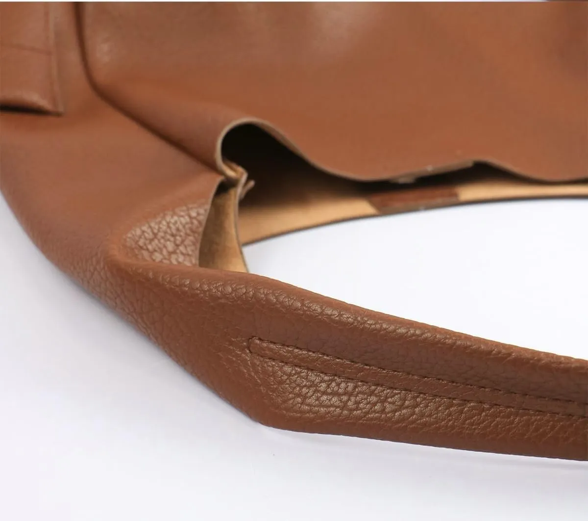 2 Pcs Slouchy PU Leather Bucket Bag Women Crescent Shoulder Bag Cute Hobo Bags Crossbody Purse Satchels Trendy Tote Handbag
