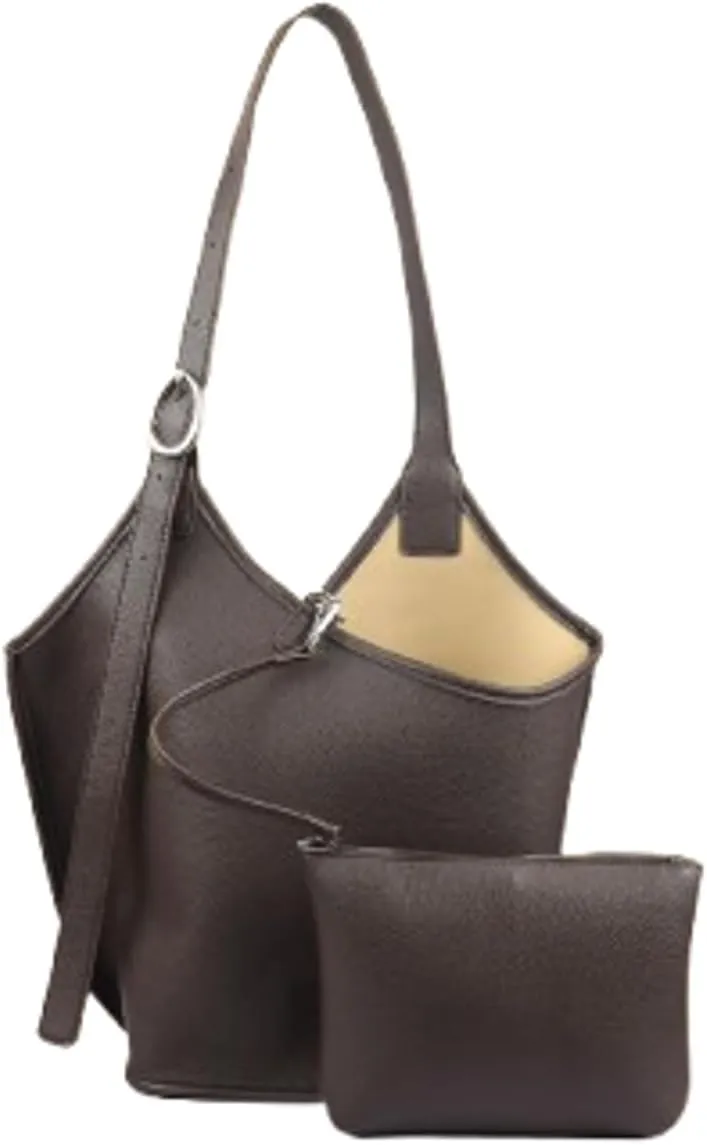 2 Pcs Slouchy PU Leather Bucket Bag Women Crescent Shoulder Bag Cute Hobo Bags Trendy Crossbody Purse Satchels Tote Handbag