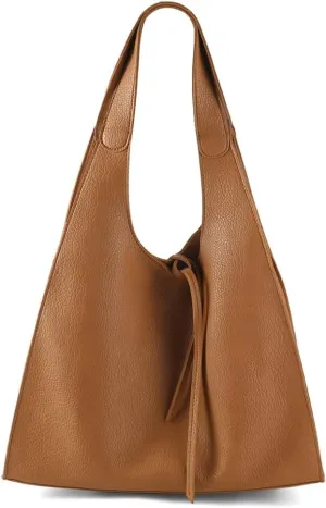 2 Pcs Slouchy PU Leather Crescent Hobo Bags Women Trendy Crossbody Purse Satchels Shoulder Bag Top-handle Tote Handbag