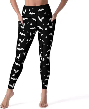 80s Women's High Waist Tummy Control Yoga Pants 90s with Pockets Sports Fitness Leggings