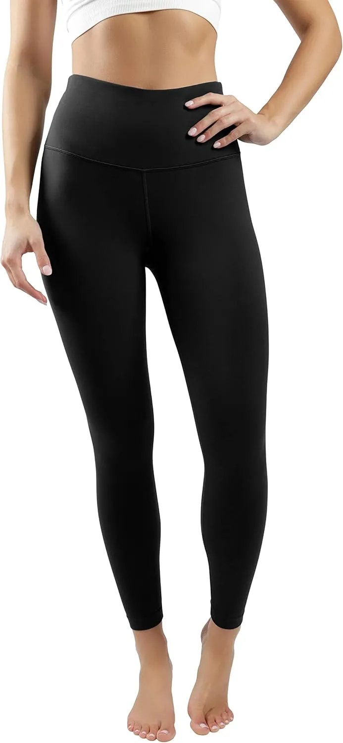 90 Degree By Reflex Ankle Length High Waist Power Flex Leggings - 7/8 Tummy Control Yoga Pants