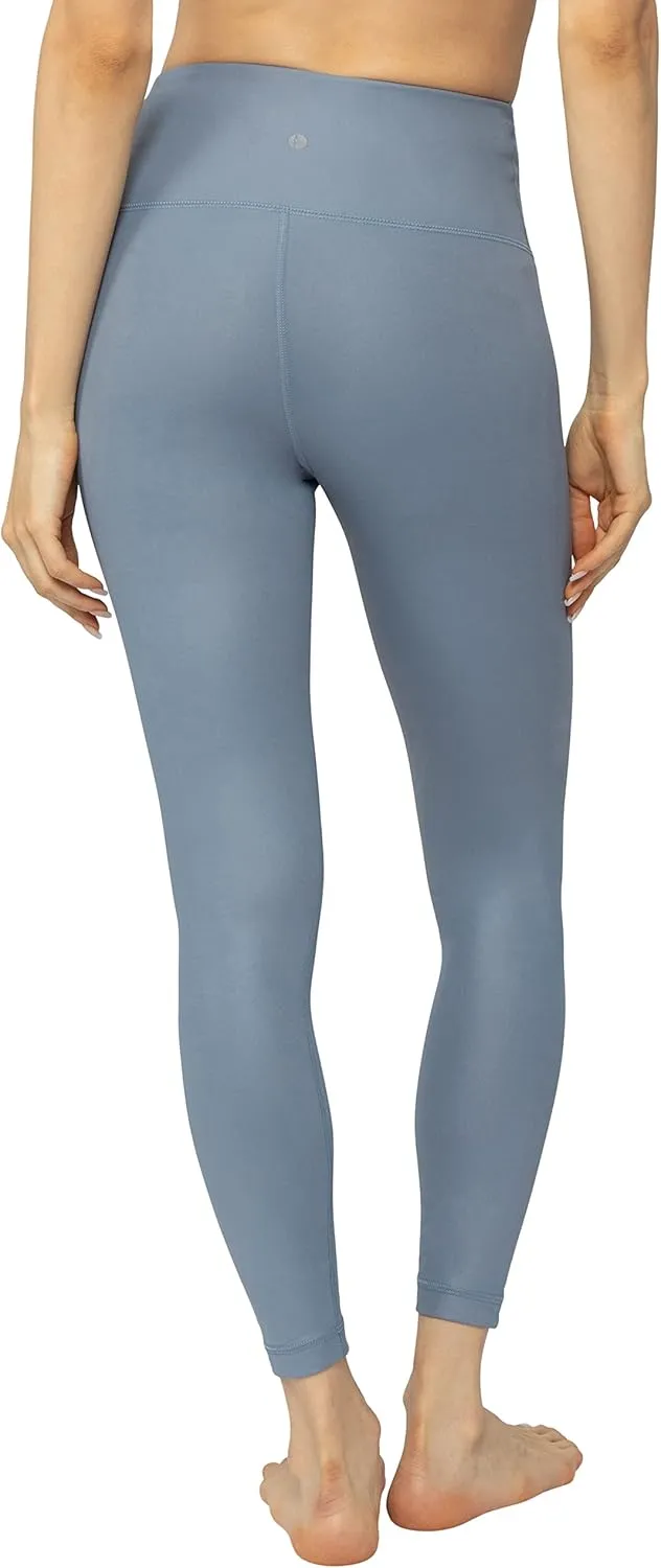 90 Degree By Reflex Womens High Waist High Shine Faux Leather Ankle Leggings