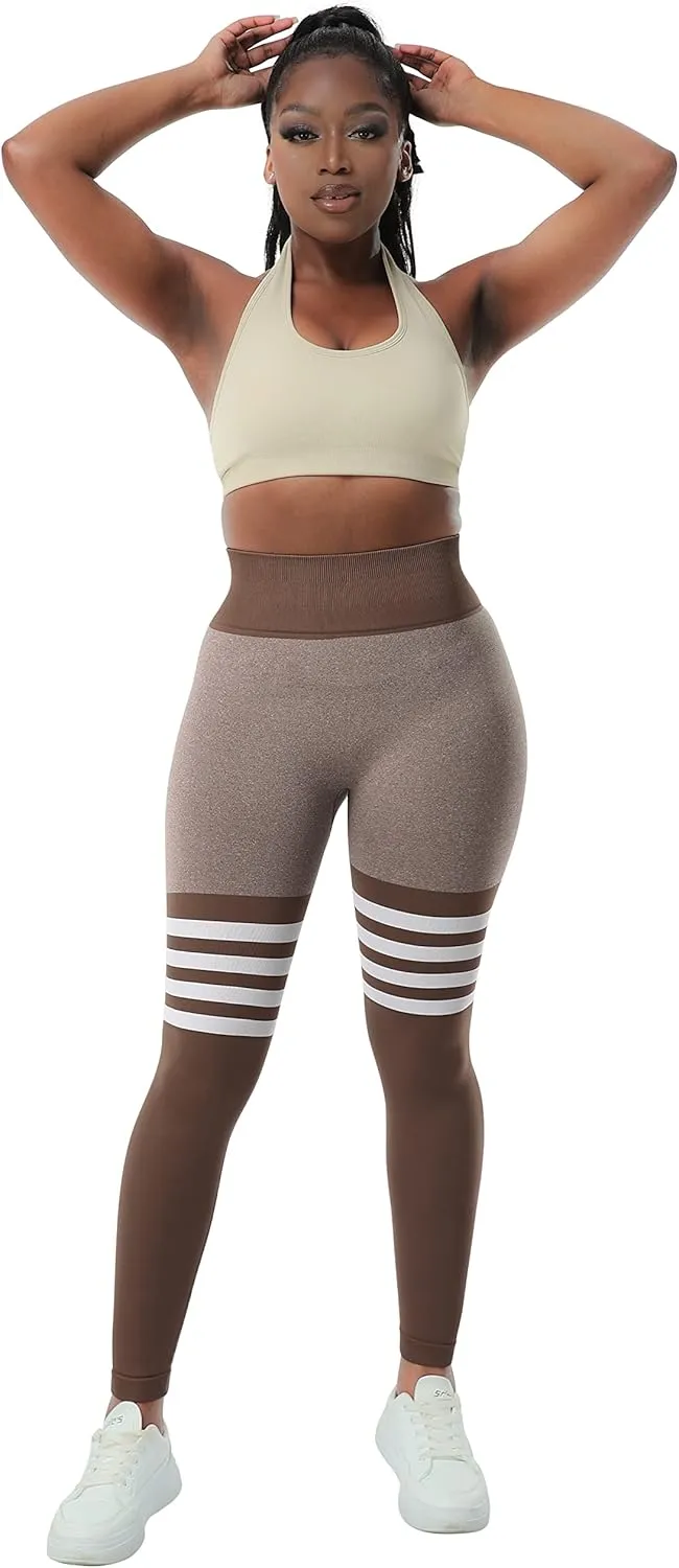 A AGROSTE Seamless Workout Leggings for Women Scrunch Butt Lifting Leggings Booty High Waisted Yoga Pants