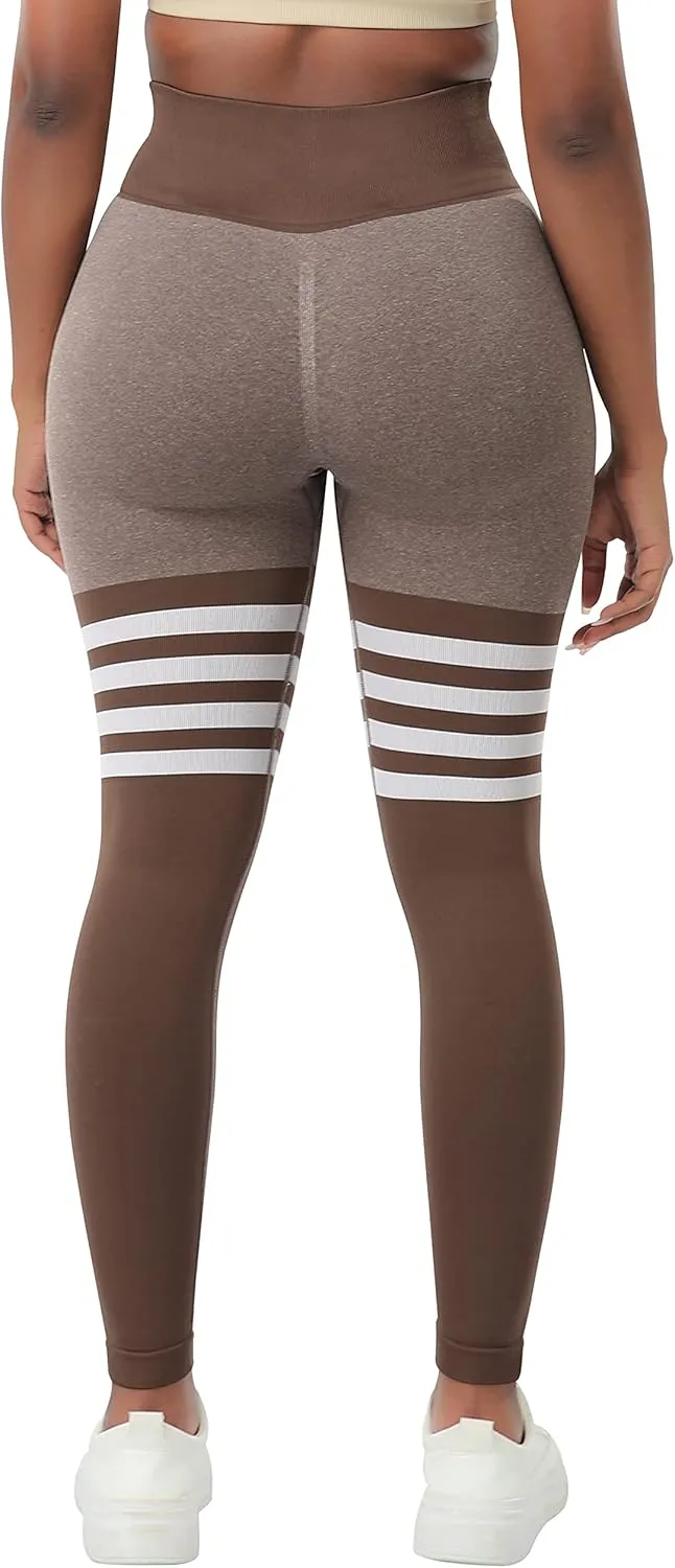 A AGROSTE Seamless Workout Leggings for Women Scrunch Butt Lifting Leggings Booty High Waisted Yoga Pants