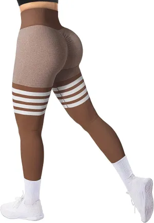 A AGROSTE Seamless Workout Leggings for Women Scrunch Butt Lifting Leggings Booty High Waisted Yoga Pants