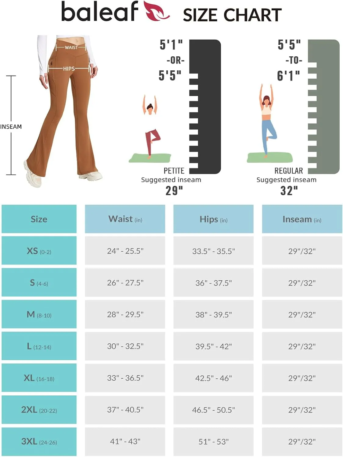 baleaf Women's Flare Leggings with Zipper Pockets Crossover High Waist Bootcut Yoga Pants Tummy Control Bell Bottom Leggings