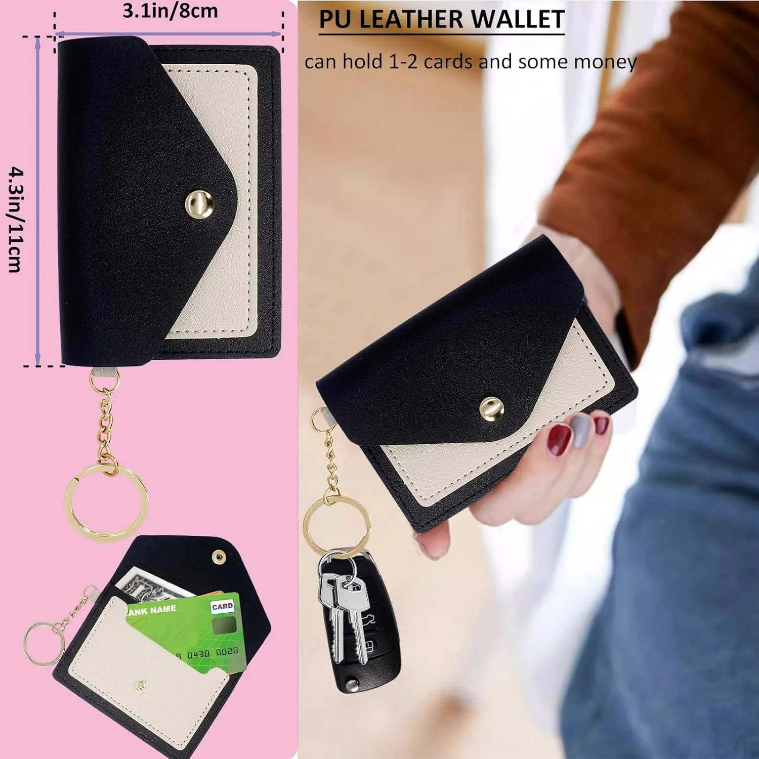 BIHRTC Wrist Strap Key Chains Keychain Wallet Lanyad Wristlet Portable Mini Coin Pocket for Women
