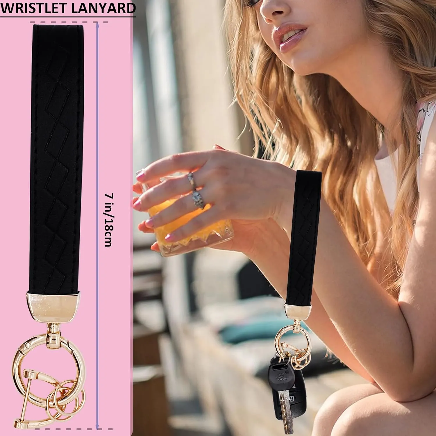 BIHRTC Wrist Strap Key Chains Keychain Wallet Lanyad Wristlet Portable Mini Coin Pocket for Women