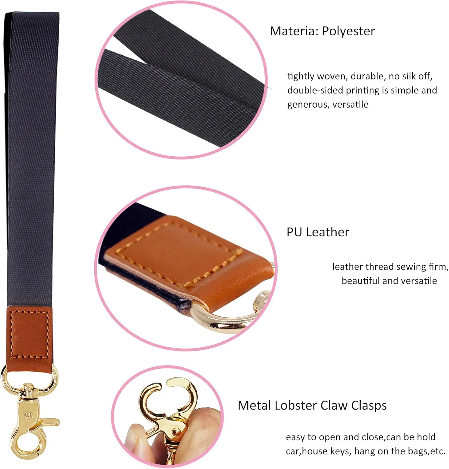 BIHRTC Wrist Strap Key Chains Keychain Wallet Lanyad Wristlet Portable Mini Coin Pocket for Women