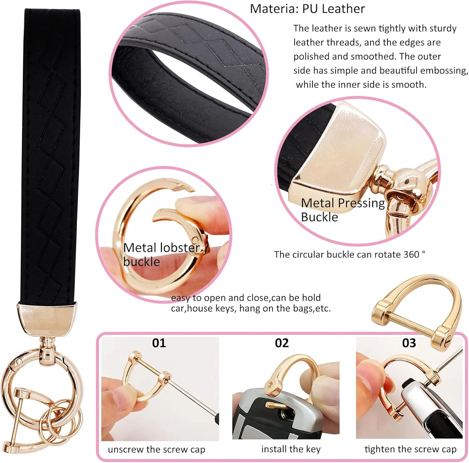 BIHRTC Wrist Strap Key Chains Keychain Wallet Lanyad Wristlet Portable Mini Coin Pocket for Women