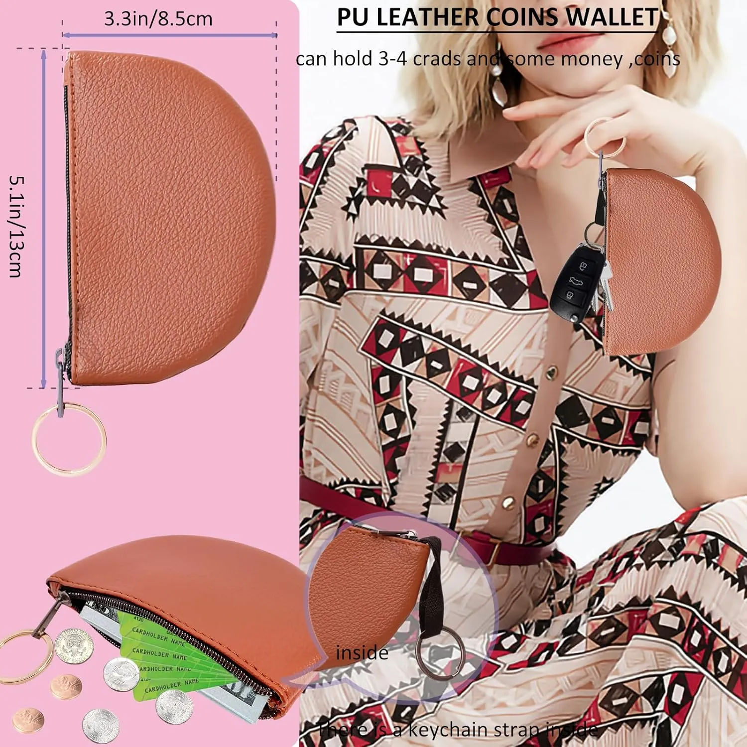 BIHRTC Wrist Strap Key Chains Keychain Wallet Lanyad Wristlet Portable Mini Coin Pocket for Women