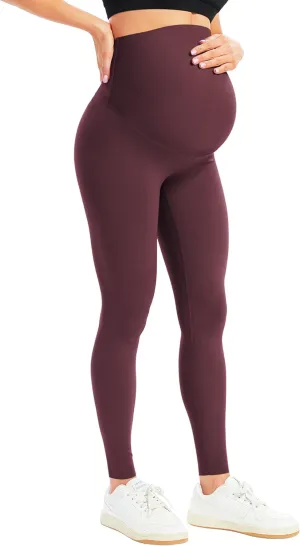 BONVIGOR Women's Maternity Leggings Over The Belly Bump Workout Full Length Leggings Running Active Yoga Pants