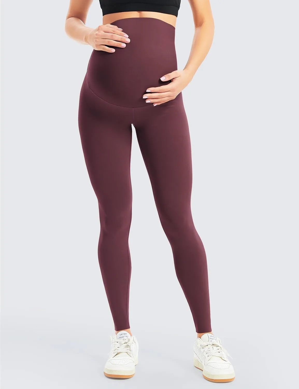 BONVIGOR Women's Maternity Leggings Over The Belly Bump Workout Full Length Leggings Running Active Yoga Pants