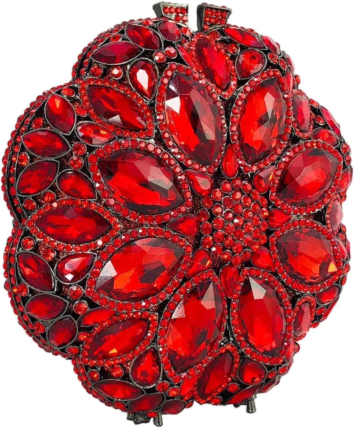 Boutique De FGG Elegant Round Crystal Clutch Evening Bags for Women Formal Party Handbags Bridal Wedding Purse