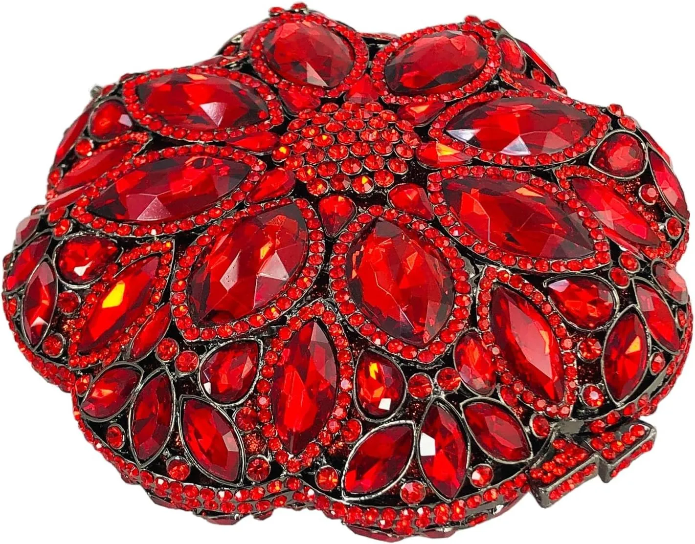 Boutique De FGG Elegant Round Crystal Clutch Evening Bags for Women Formal Party Handbags Bridal Wedding Purse