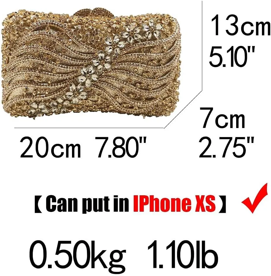 Boutique De FGG Women Crystal Clutch Evening Bags Wedding Party Rhinestones Handbags Ladies Gala Dinner Purses