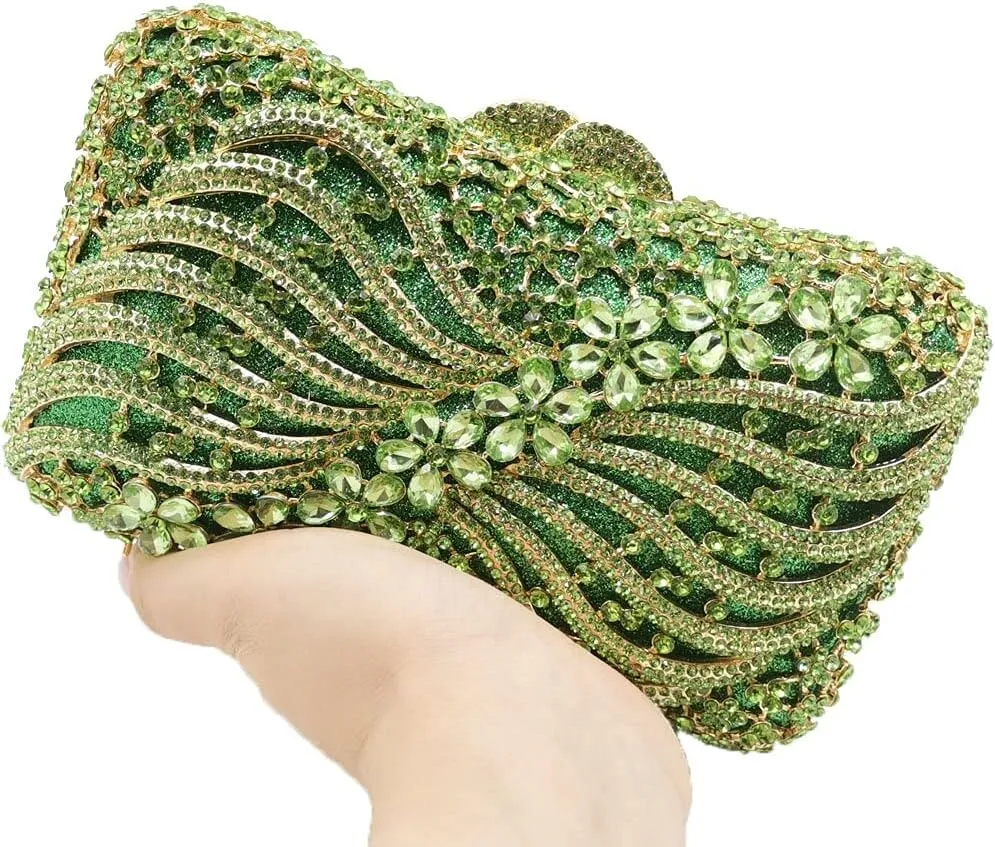 Boutique De FGG Women Crystal Clutch Evening Bags Wedding Party Rhinestones Handbags Ladies Gala Dinner Purses