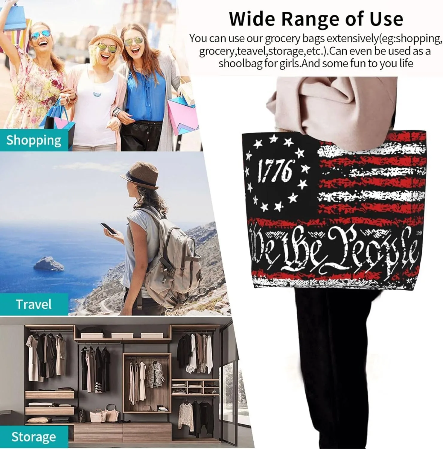 Bright Mushrooms Women's Tote Bag Large Capacity Single Shoulder Bags Handbag for Shopping Work