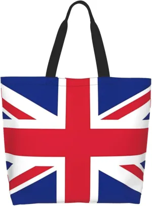 British England UK English Flag Women's Tote Bag Large Capacity Single Shoulder Bags Handbag for Shopping Work