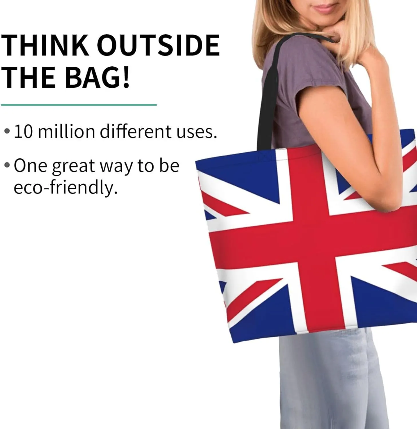 British England UK English Flag Women's Tote Bag Large Capacity Single Shoulder Bags Handbag for Shopping Work