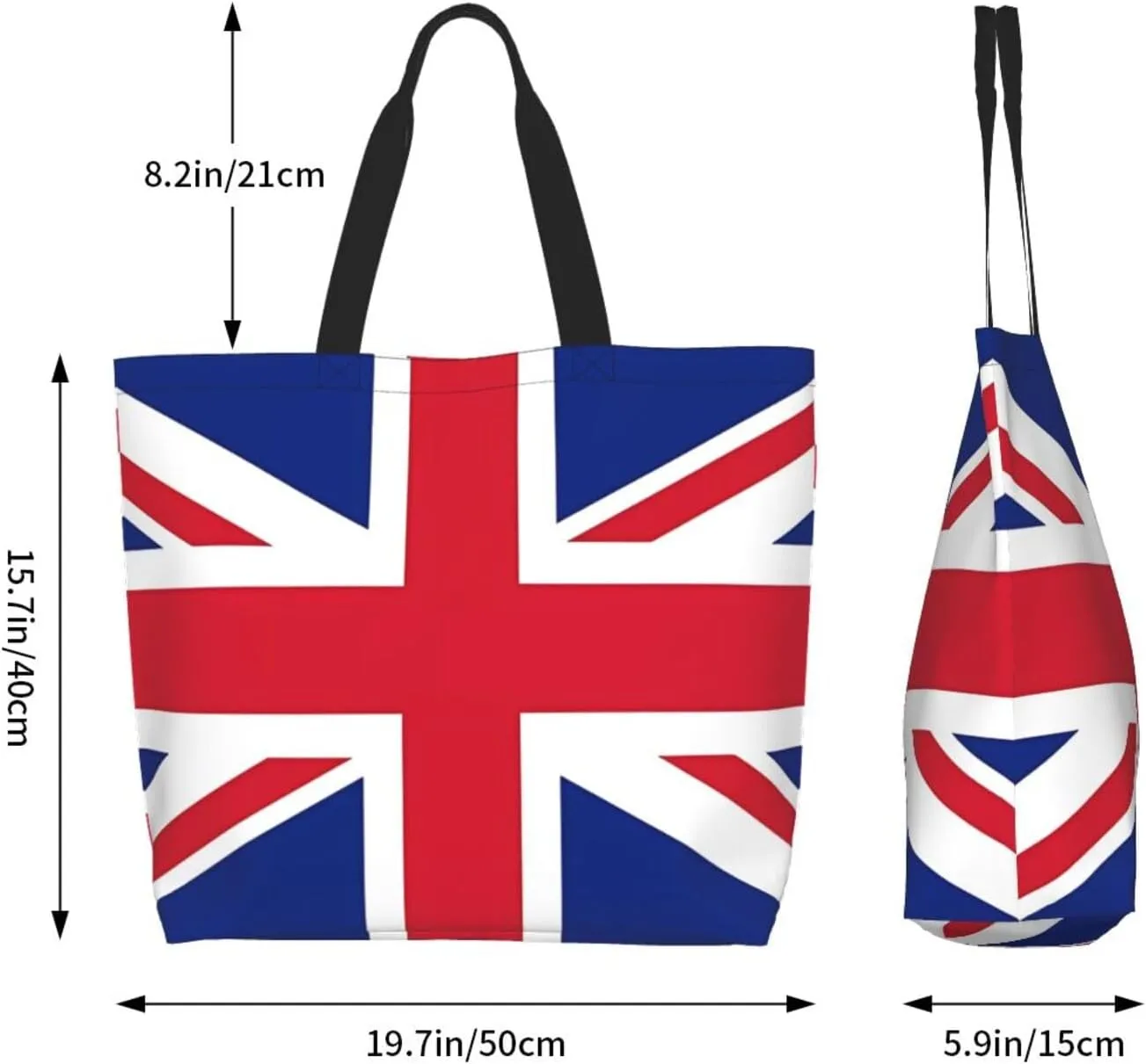 British England UK English Flag Women's Tote Bag Large Capacity Single Shoulder Bags Handbag for Shopping Work