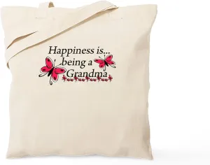 CafePress Butterfly Being A Grandma Tote Bag Reusable Natural Beige Canvas Shopping Bag