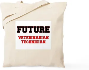 CafePress Future Veterinarian Technician Tote Bag Reusable Natural Beige Canvas Shopping Bag