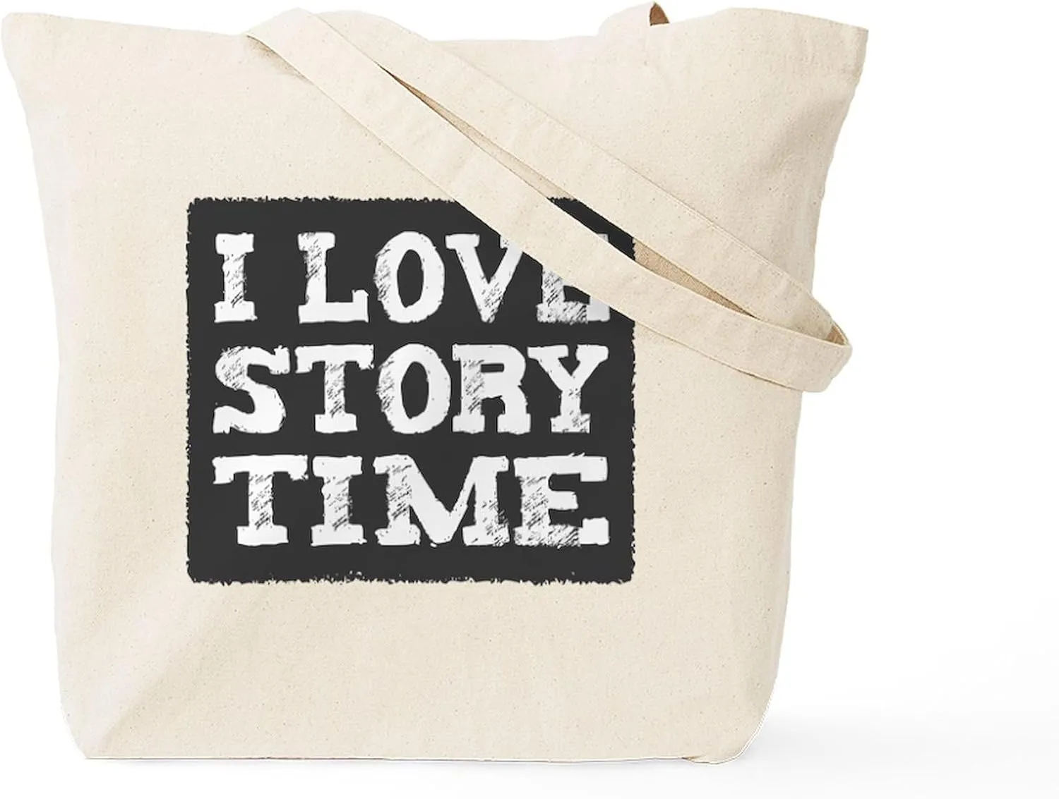 CafePress I Love Story Time Tote Bag Natural Canvas Tote Bag, Reusable Shopping Bag