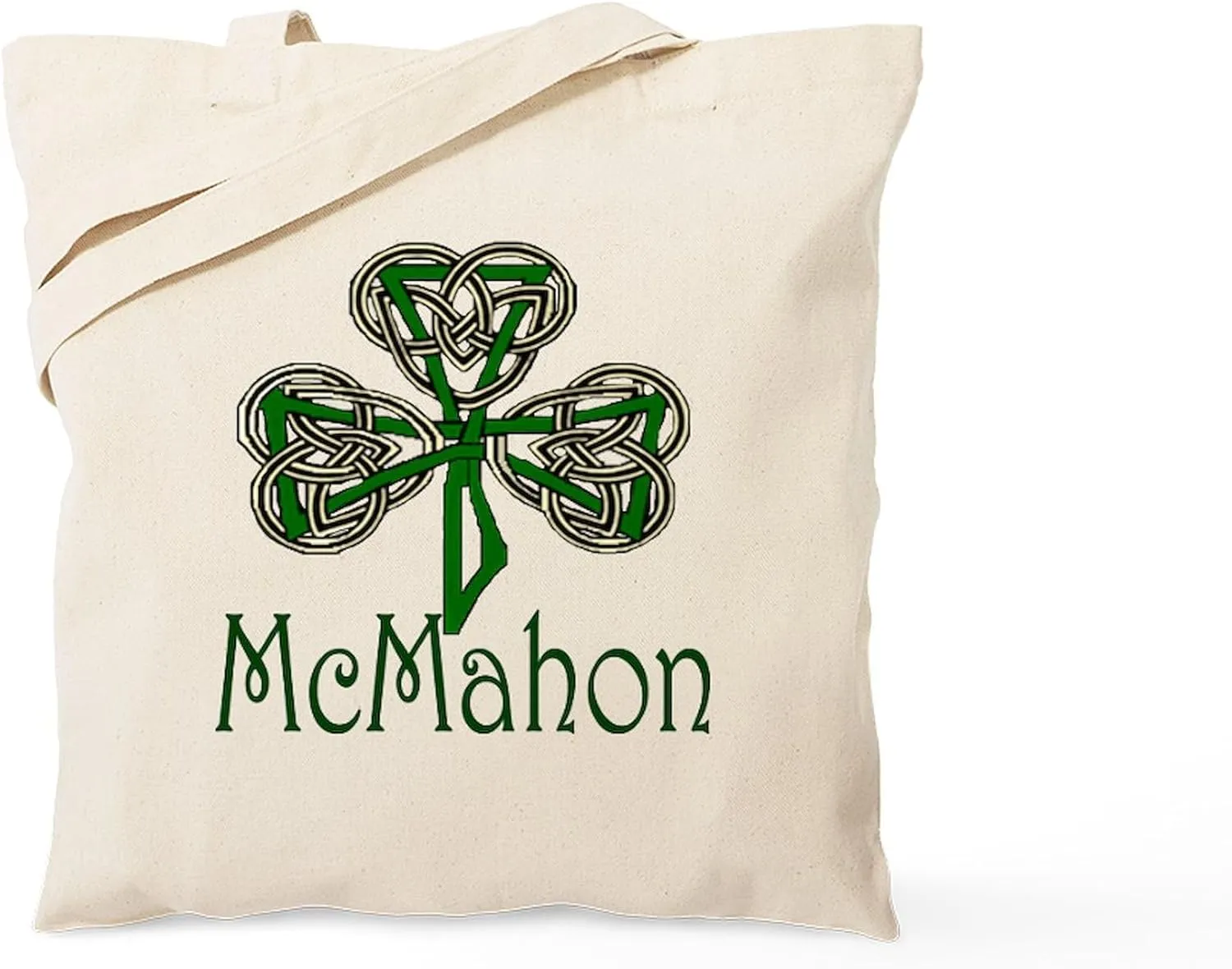 CafePress Mcmahon Shamrock Tote Bag Reusable Natural Beige Canvas Shopping Bag