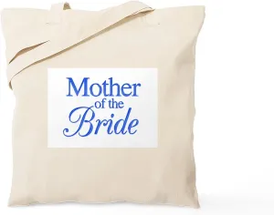 CafePress Mother Of The Bride (Blue) Tote Bag Reusable Natural Beige Canvas Shopping Bag