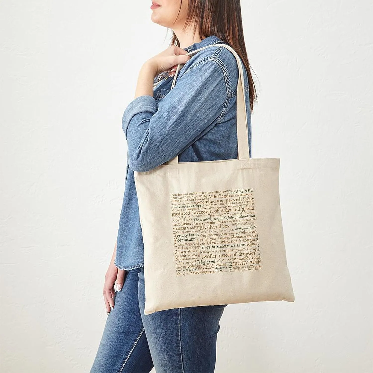 CafePress Shakespeare Insults Tote Bag Natural Canvas Tote Bag, Reusable Shopping Bag