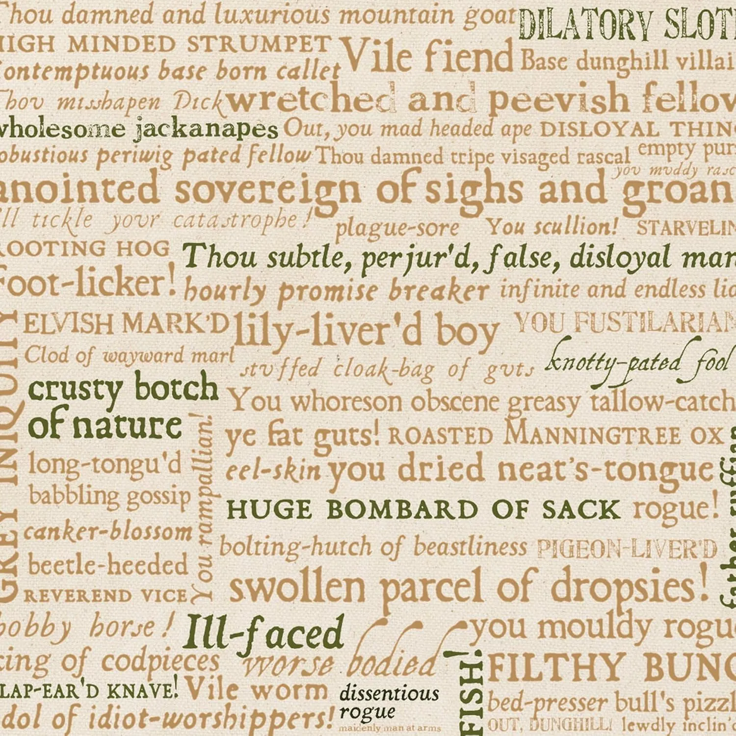 CafePress Shakespeare Insults Tote Bag Natural Canvas Tote Bag, Reusable Shopping Bag