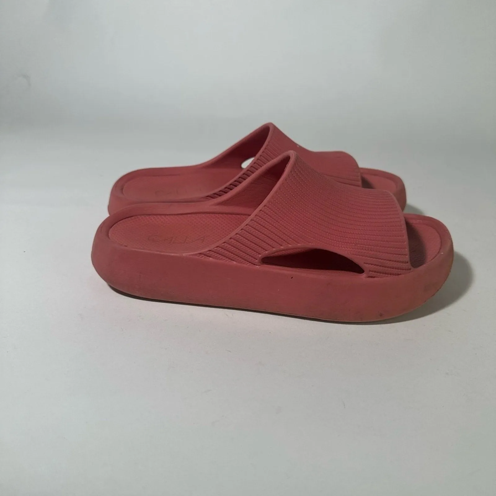 Calia Ribbed Pink Slide Sandals
