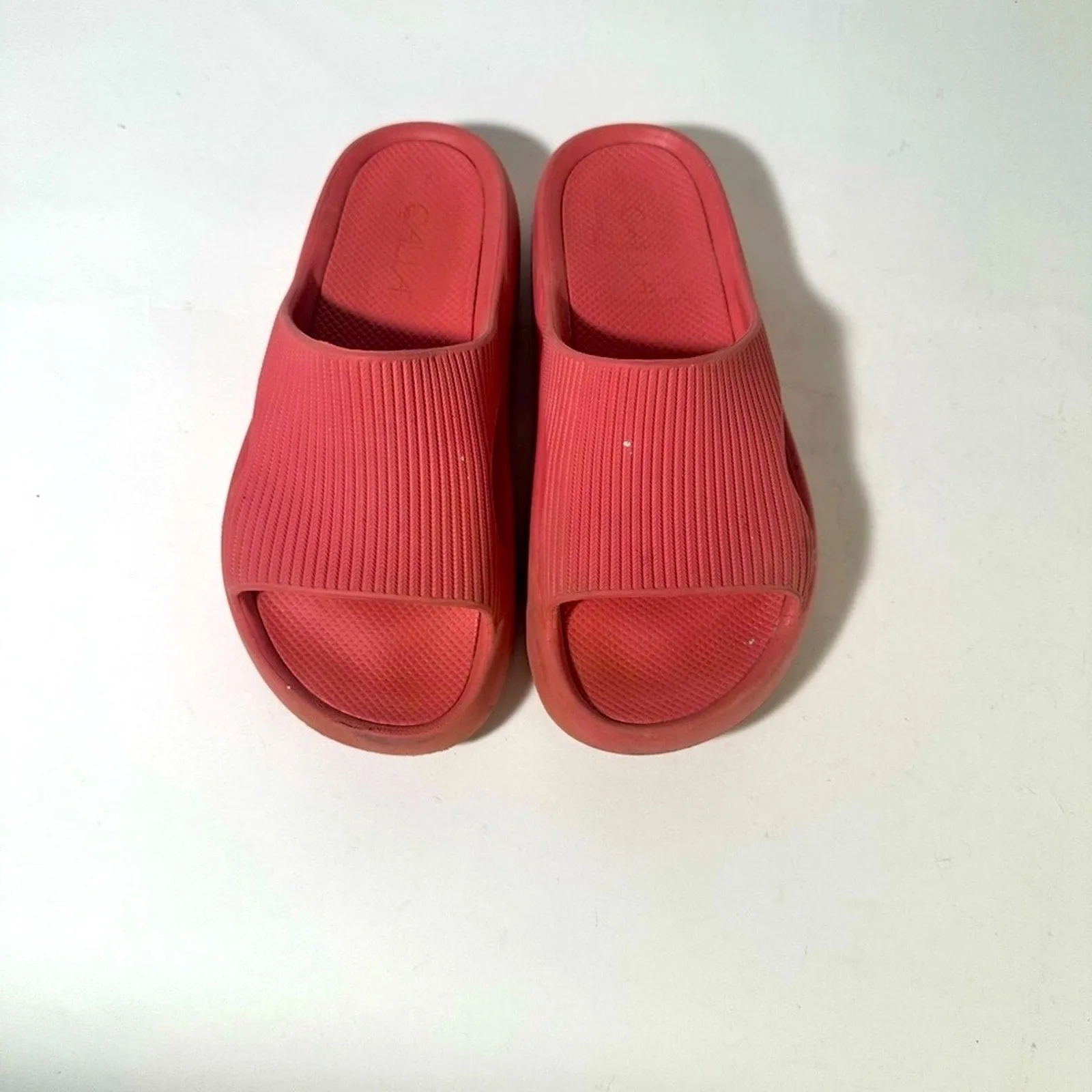 Calia Ribbed Pink Slide Sandals