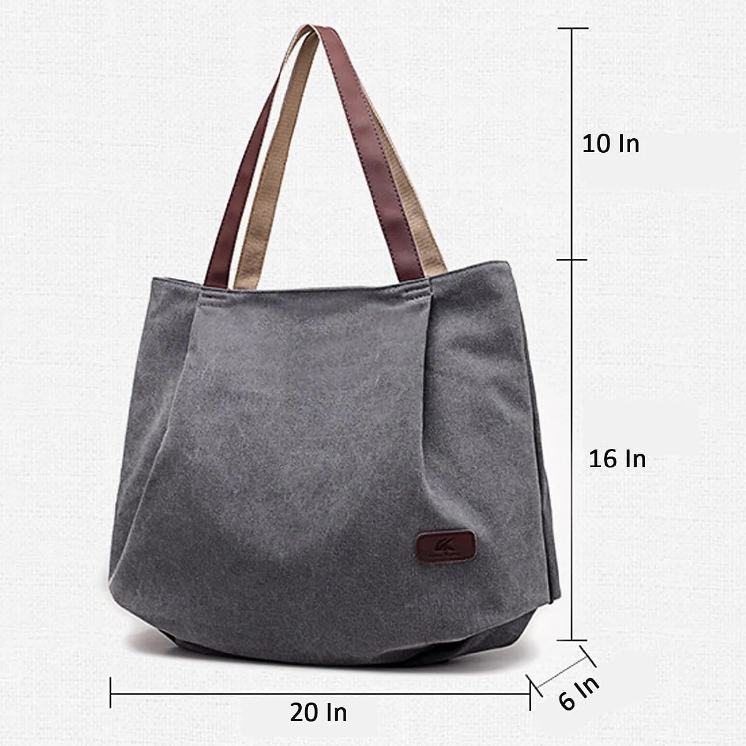 Canvas Tote Bag for Women Casual Shoulder Tote for Lady Hobo Cloth Handbag for Office, Shopping, Vacation, Travel