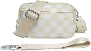 Checkered Sling Backpack Women Crossbody Bags Bum Bag Cute Cross Body Hobo Satchels Shoulder Sport Wallet Purses 2025