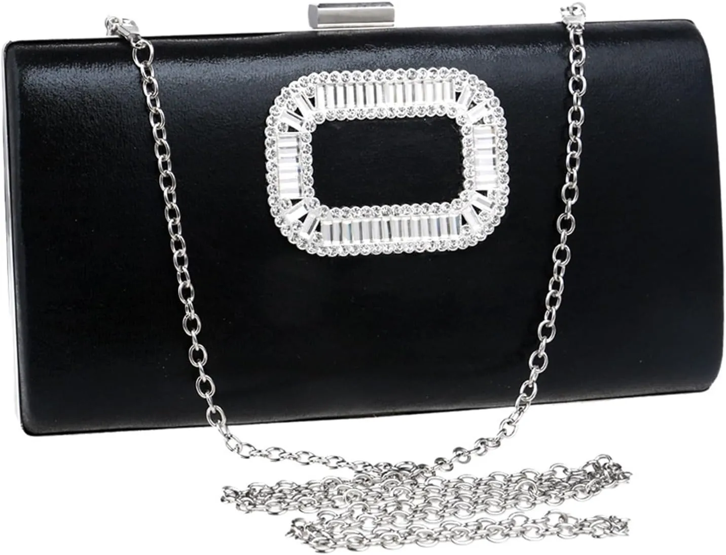 Clutch Purses for Women Stylish Yellow Leather Clutch Bag for Women Evening Shoulder Bag with Chains Diamonds