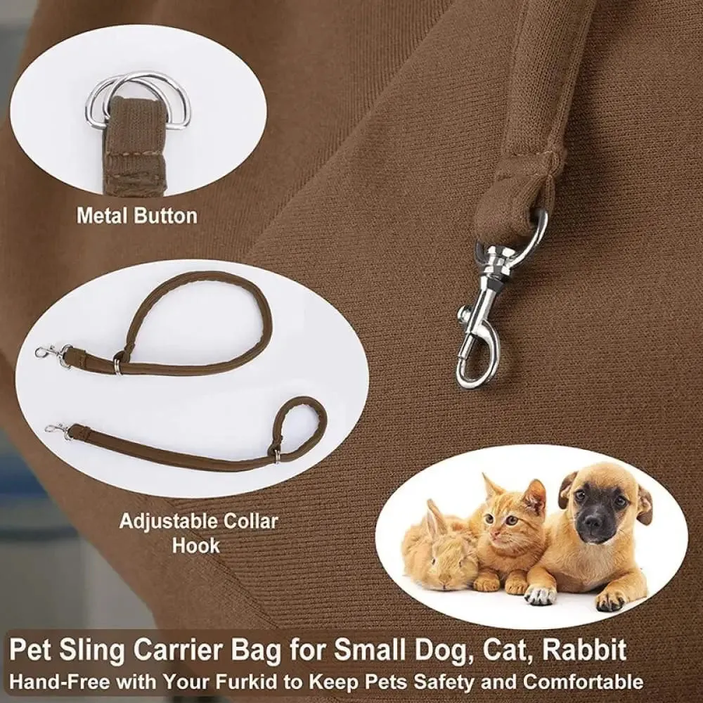 Comfortable Wide Shoulder Strap Secure Hook Pet Carrier Sling Bag for Small Dogs