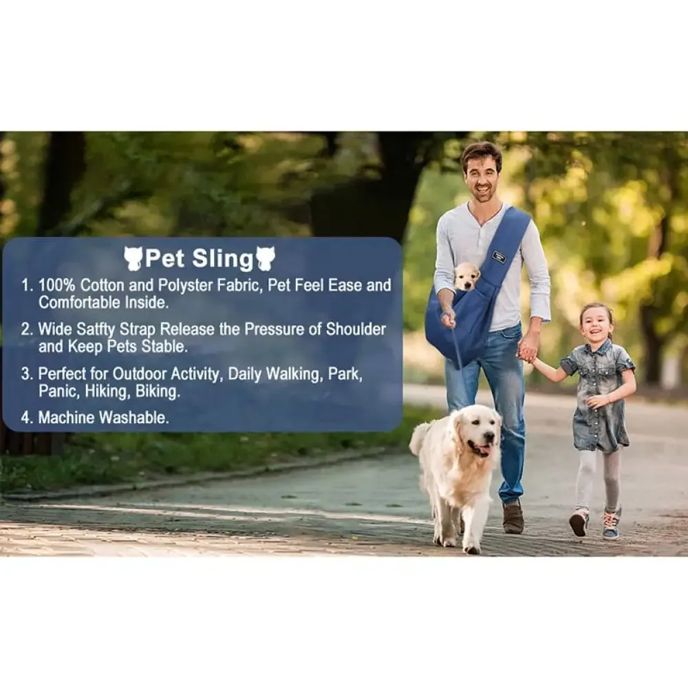 Comfortable Wide Shoulder Strap Secure Hook Pet Carrier Sling Bag for Small Dogs