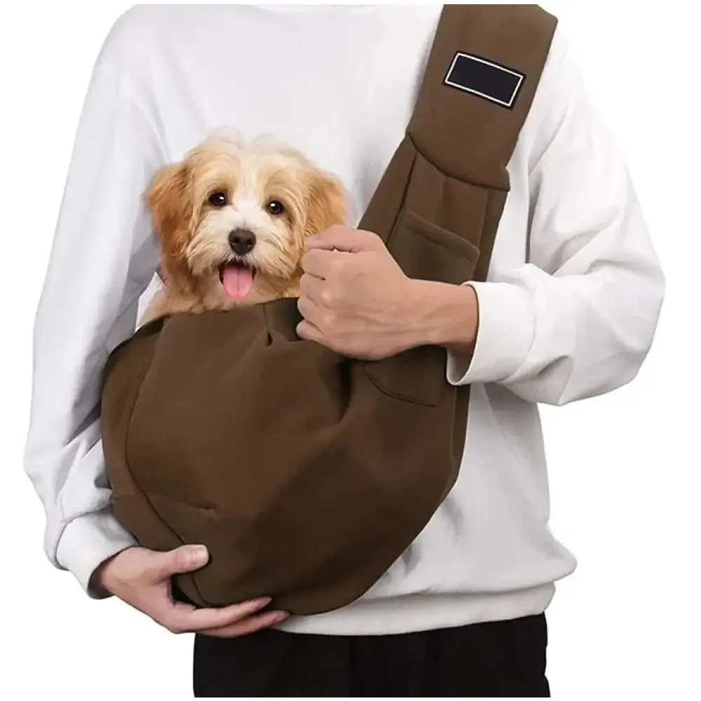 Comfortable Wide Shoulder Strap Secure Hook Pet Carrier Sling Bag for Small Dogs