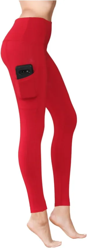 COMFY FOREVER Pocket Leggings for Women W/5' High Waist Tummy Control Ankle Length Pants