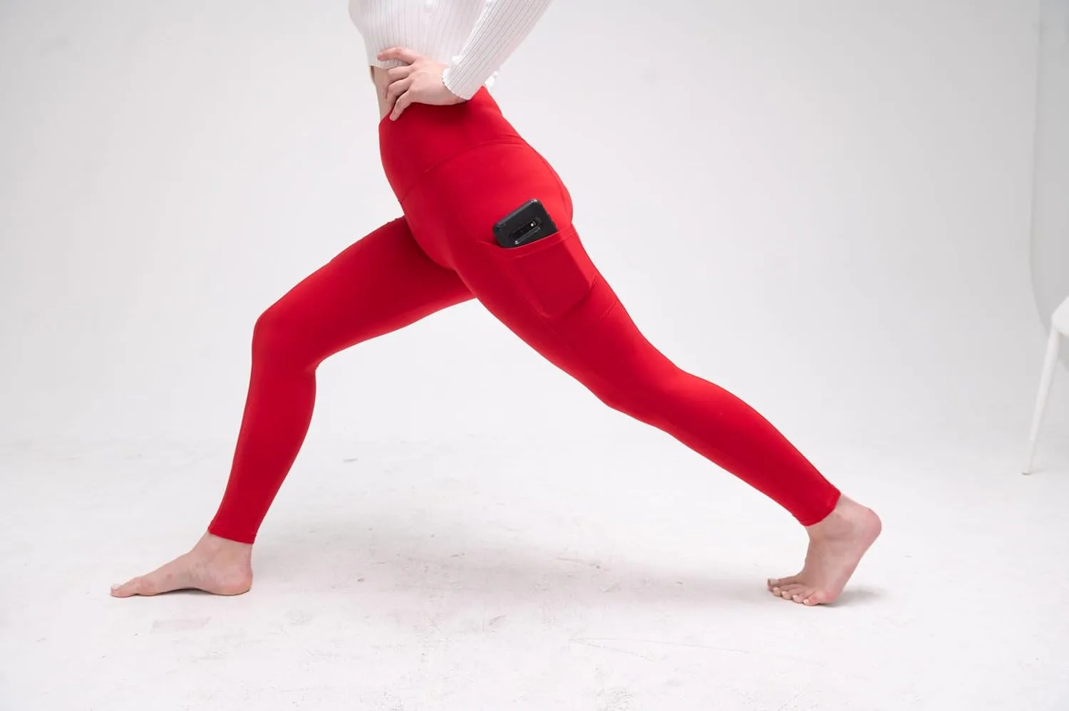 COMFY FOREVER Pocket Leggings for Women W/5' High Waist Tummy Control Ankle Length Pants